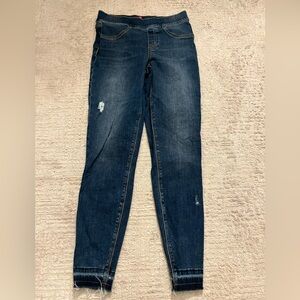 Spanx Distressed Ankle Skinny Jeans Raw Hem